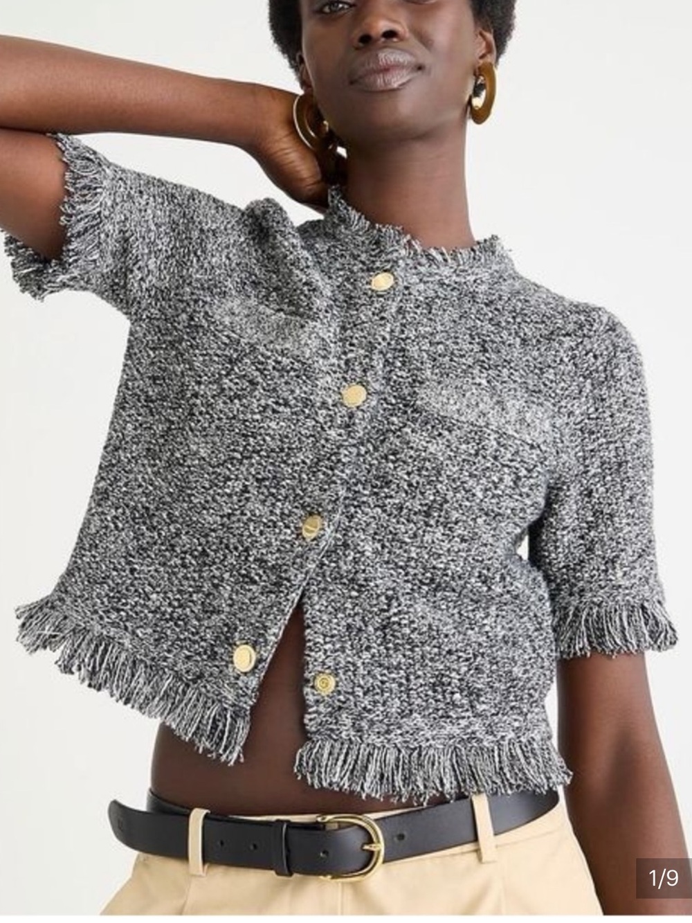 JCrew cropped fringe trim lady jacket